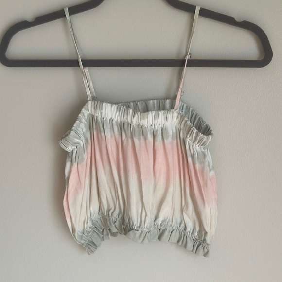 Vintage Havana Young Girls Tie Dye Top Pink Green Size XL 16 Crop - Picture 1 of 6